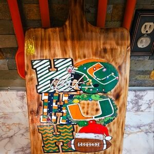 Handmade woodburned and hand painted Custom cutting board.